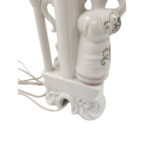 Wales Pottery Japan Figural Boudoir Lamp Victorian Style Lady & Gentleman Porcel - Picture 12 of 13